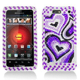 Aimo MOTDROID4PCLDI598 Dazzling Diamond Bling Case for Motorola Droid 4 XT894   Retail Packaging   Pearl Purple Cell Phones & Accessories