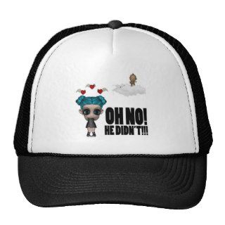 funny anti vday uninvited cupid emo girl trucker hat