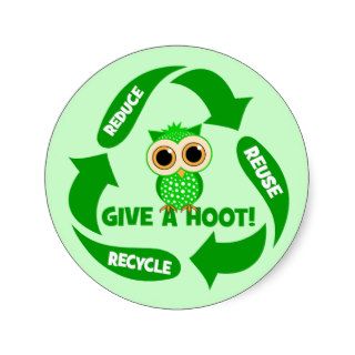 funny reduce reuse recycle round sticker