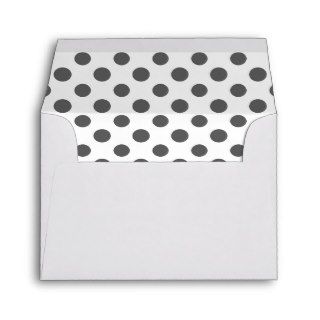 Charcoal Gray White Polka Dots Pattern Envelopes