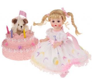 MadameAlexander Wendys Surprise Party Doll & Dog Set w/Birthday Cake —
