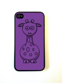 Giraffe Purple Plain Black iPhone 4 Case   For iPhone 4 4S 4G   Designer TPU Case Verizon AT&T Sprint Cell Phones & Accessories