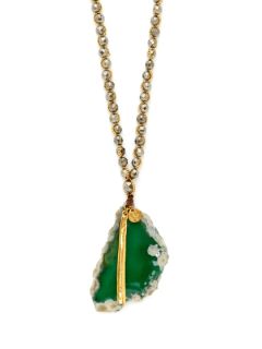 Agate Slice Pendant Necklace by Chan Luu