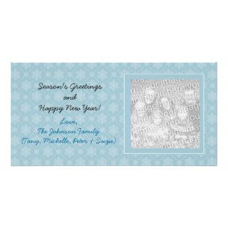 Blue Snowflakes Holiday Photo Cards