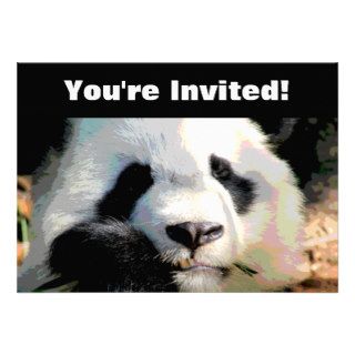 Personalized Panda Bear Birthday Party Custom Announcements