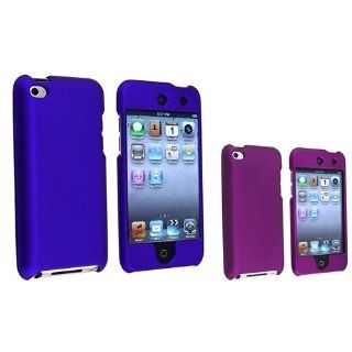 eForCity 2 packs of Snap on Rubber Coated Cases Dark Blue, Dark Purple compatible with Apple iPod touch 4th Generation  Players & Accessories