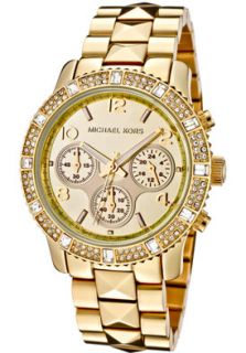 Michael Kors MK5432  Watches,Womens Chronograph White Swarovski Crystal Gold Dial Gold Tone Ion Plated Stainless Steel, Chronograph Michael Kors Quartz Watches