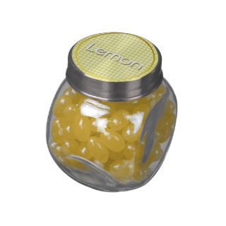 Yellow  Textured Houndstooth    Flavor Template Glass Candy Jar