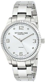Stuhrling Original Men's 607G.01 "Classique Allure" Stainless Steel Watch with Diamonds at  Men's Watch store.