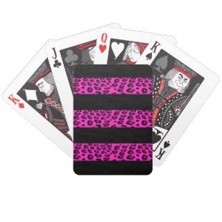 Hot Pink Leopard Stripes Card Deck