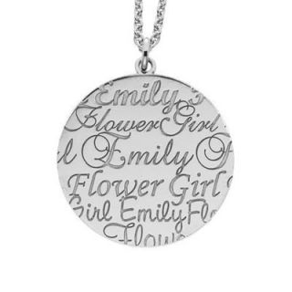 Alison & Ivy Flower Girl Name Pendant in Sterling Silver (8