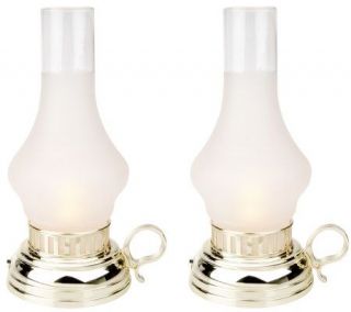 CandleImpressio Set of 2 Brass Finish Flameless Lanterns —