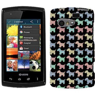 Kyocera Rise Vinatage Chevron Puppy Pattern on Black Phone Case Cover Cell Phones & Accessories