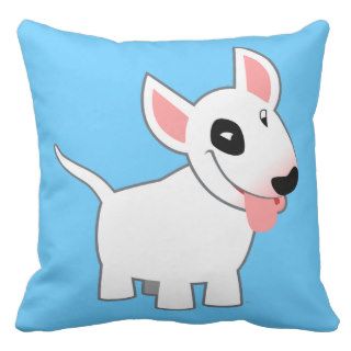 Cute Cartoon Bull Terrier Pillow
