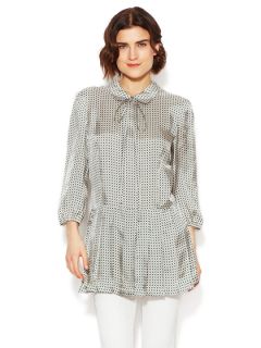 Spotted Polo Neck Tie Blouse by Marni