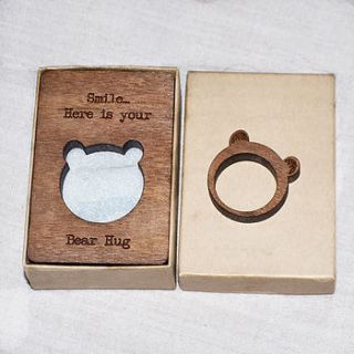 bearyl the bear wood ring by made lovingly made