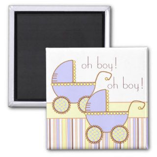 Double Carriage Twin Boys Magnet