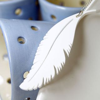 acrylic feather necklace by urban twist