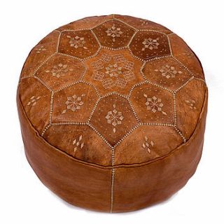 moroccan leather pouffe cover, tile design by bohemia