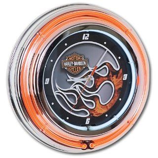 Shop Harley Davidson Extreme Flames Neon Clock at the  Home Dcor Store