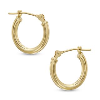 14K Gold 14.0mm Hoop Earrings   Zales