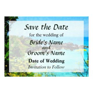 Beach at St. George Bermuda Save the Date Personalized Invitations