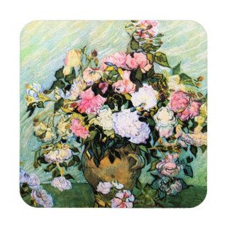 Van Gogh Pink Roses Coasters