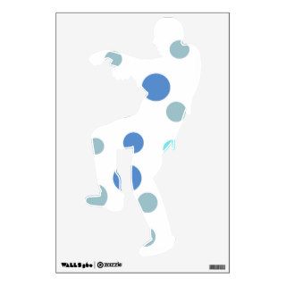 Artistic Abstract Retro Dots Spots Blue White Room Graphics