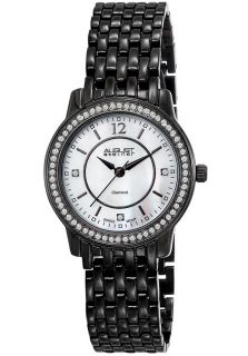 August Steiner AS8027BK  Watches,Womens White Mother of Pearl Dial Black Base Metal, Casual August Steiner Quartz Watches