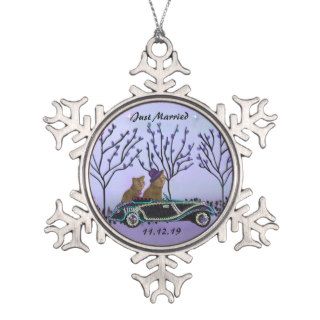 Cats Just Married Custom Ornament