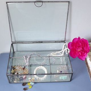 dark grey metal jewellery box by lilac coast