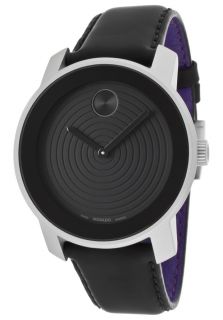 Movado 3600072  Watches,Mens Bold Black Dial Black Genuine Leather, Casual Movado Quartz Watches