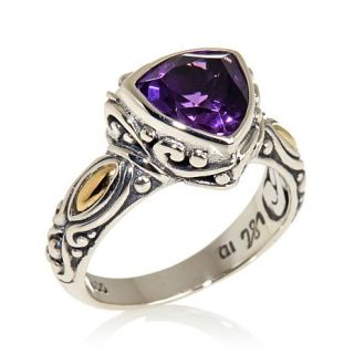 Bali Designs by Robert Manse Trilliant Cut Gemstone Sterling Silver Ring with 1