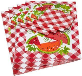 DII Juicy Watermelon Check Printed Linen Set, 4 Placemats and 4 Napkins   Kitchen Linen Sets