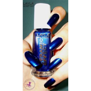 Layla Cosmetics Ceramic Effect Nail Polish N.33 Metallic Blue (10ml)      Health & Beauty