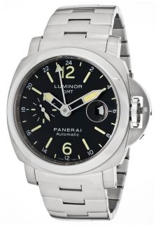 Panerai PAM00297  Watches,Mens Luminor Mechanical/Automatic GMT Black Dial Stainless Steel, Luxury Panerai Automatic Watches