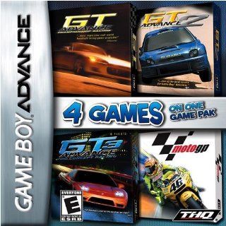 Racing GBA 4 Pack GT Advance Championship Racing, GT Advance 2 Rally Racing, GT Advance 3 Pro Concept Racing, and Moto GP Video Games