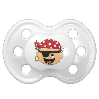 Cute Pirate Baby Red Bandanna Binkie for Babies Pacifier