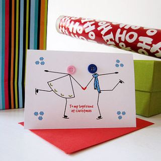 'skating' button christmas card by mrs l cards