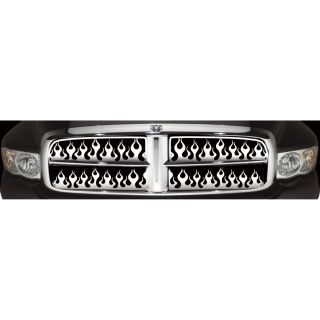 Bully Stainless Steel Flame Grille Insert For 2002-'05 Dodge Ram 1500; 2003-'05 Dodge Ram 2500, 3500, Model# SG-342  Grille Covers   Inserts