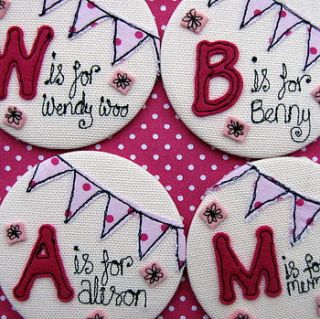 personalised initial bunting mirror by sew very english