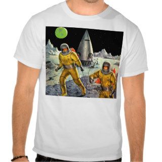 Retro Vintage Kitsch Sci Fi Outer Space Moon Sled Tshirt