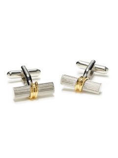 Two Tone Tube Wrap Cufflinks by Link Up