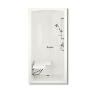 KOHLER Freewill 84 in H x 37.25 in W x 45 in L White Acrylic 1 Piece Shower with Integrated Seat