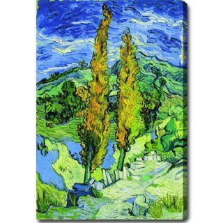 Vincent van Gogh 'Poplars at St. Remy' Oil on Canvas Art 30" X 20" X 1.5"   Prints