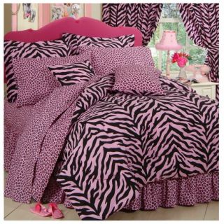 Zebra Print Bedding Collection   Pink/Black