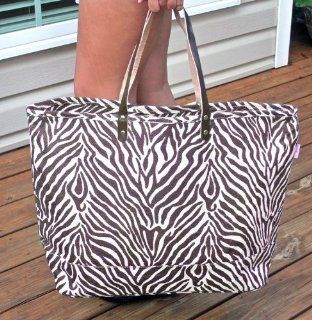 Monogrammed Zebra Print Jute Tote Bag   Personalized Free BEST SELLER   Reusable Grocery Bags
