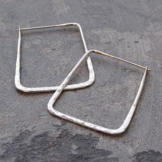 battered square sterling silver hoops by otis jaxon silver and gold jewellery