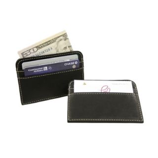 Piel Leather Small Leather Goods Slim Business Card Case in Black