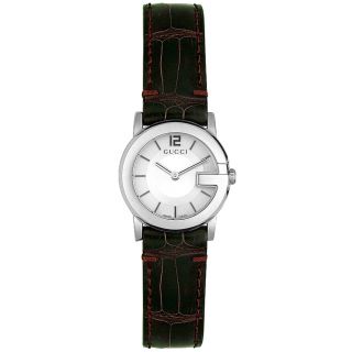 Gucci YA101504  Watches,Womens  G Round Burgundy Alligator, Casual Gucci Quartz Watches